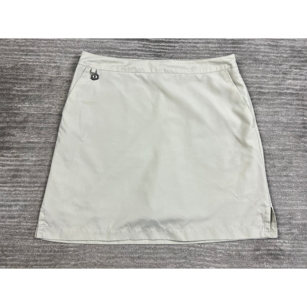 Lizgolf Skort Womens 10 Tan Beige Golf Tennis Athletic Skirt D-Ring Stretch